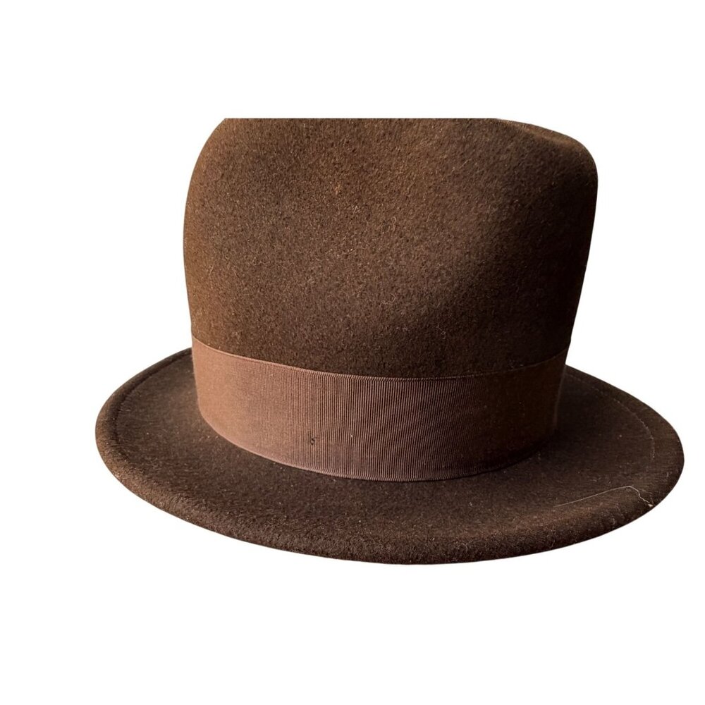 Vintage Men’s Brown LiteFelt Fedora by Capas Design Tan & Red Feather Accent - Picture 3 of 8